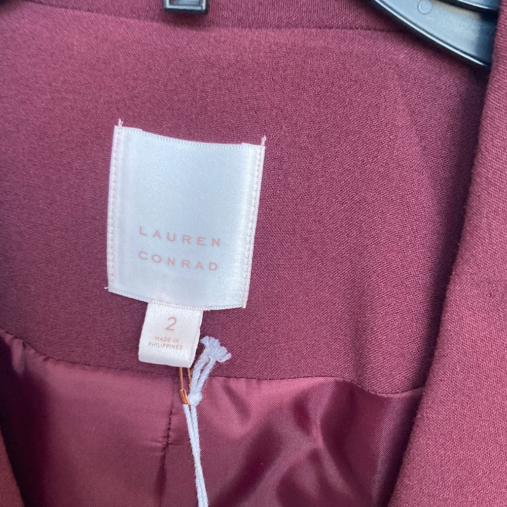 Lauren Conrad blazer office jacket longer length shoulder pads business casual 2 - Picture 10 of 17